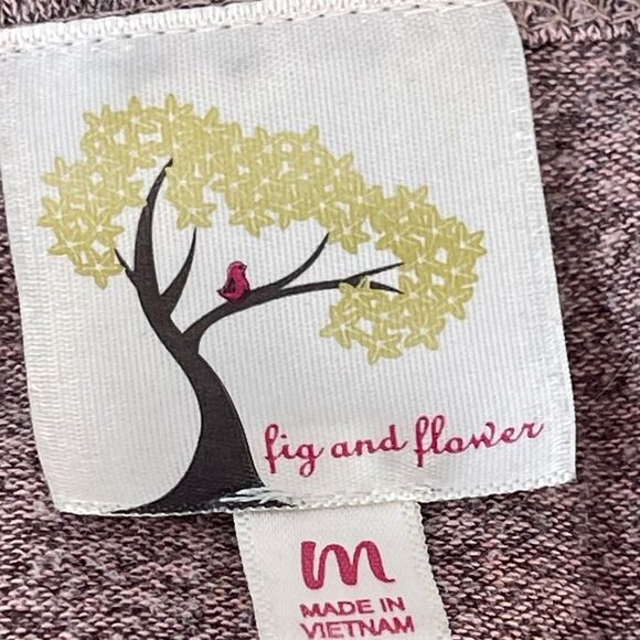 Anthropologie Fig & Flower Heather Pink Embroidered Tie Waist Cardigan S… - Picture 7 of 9